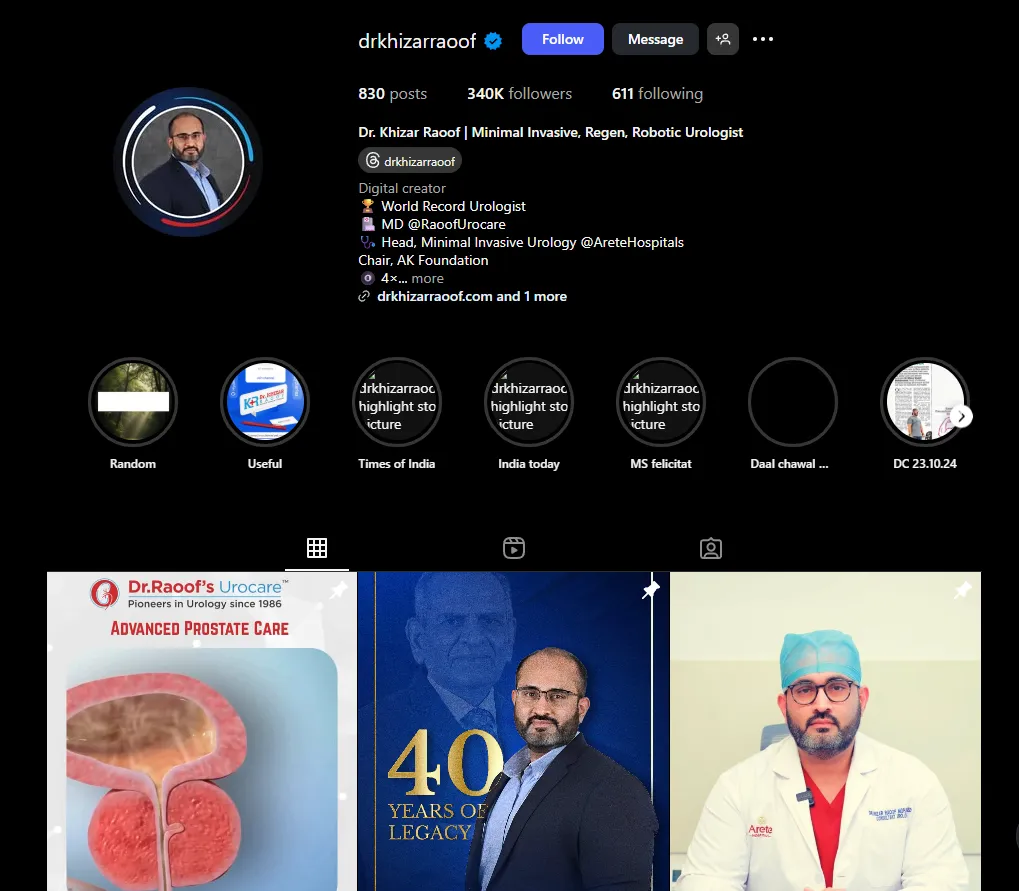 Screenshot of @drkhizarraoof